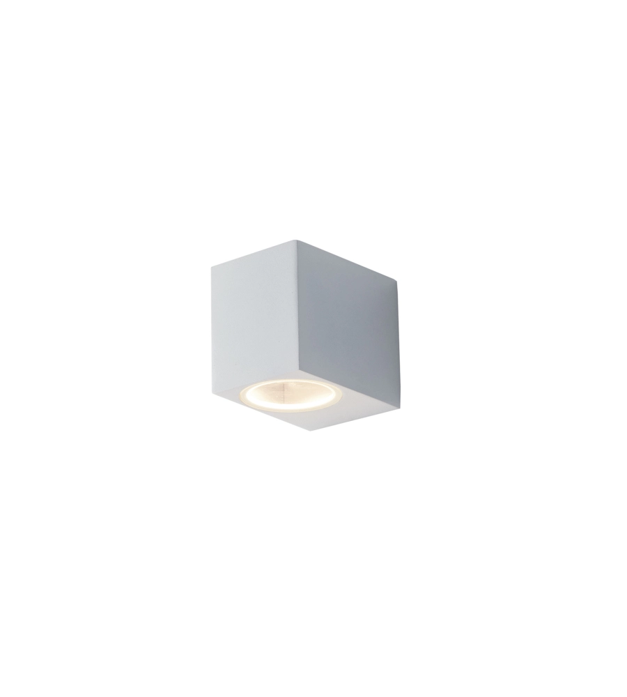 APPLIQUE "QUBO" ALLUMINIO BIANCO, 9,3X8X6,7 CM